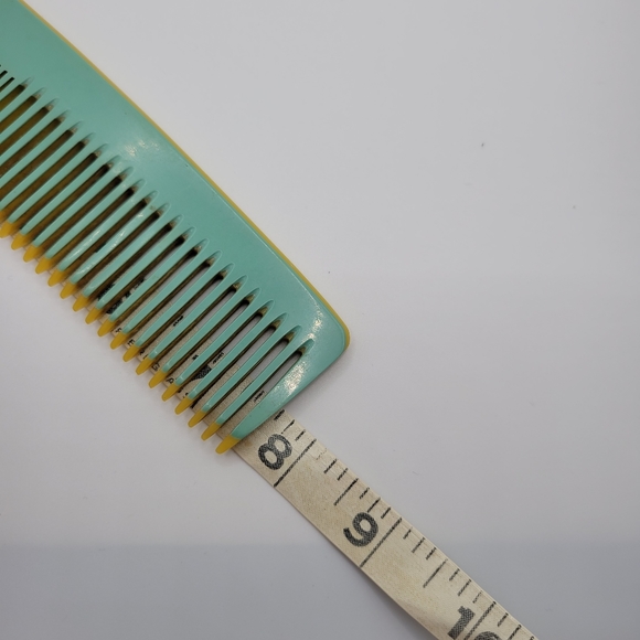 VTG Vanity Set | Mirror & Comb | Blue & Yellow | Dupont | Made in the USA - Picture 9 of 11